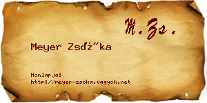 Meyer Zsóka névjegykártya